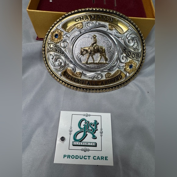 Gist Silversmiths NJQHA Champion Select All Around Belt Buckle 2008 NIB - Picture 3 of 12